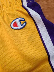 Vintage Mens Champion Los Angeles Lakers Shorts Size XL-Gold