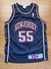 Load image into Gallery viewer, Vintage Mens Champion New Jersey Nets Jayson Williams Authentic Jersey Size 44-Navy Blue