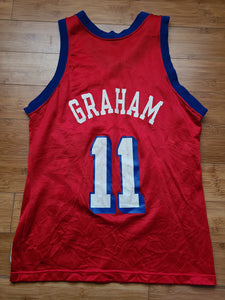 Rare Vintage Mens Champion Philadelphia 76ers Greg Graham Jersey Size 40-Red