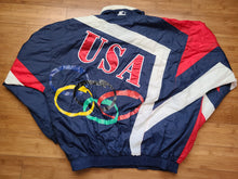 Load image into Gallery viewer, Vintage Mens Starter USA Olympic Rings Zip Up Jacket Size Large