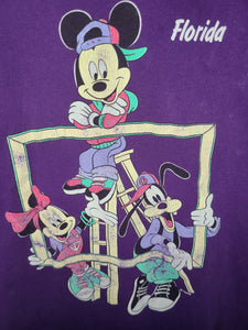 Vintage Mens 90s Mickey, Minnie, and Goofy Hip Hop Florida Tshirt Size Medium-Purple