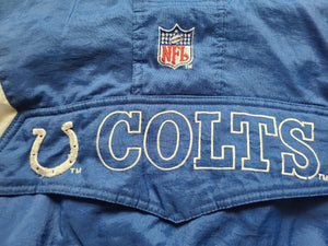 Vintage Mens Starter Indianapolis Colts 3/4 Pullover Jacket Size Large-Blue