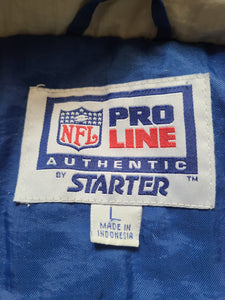 Vintage Mens Starter Indianapolis Colts 3/4 Pullover Jacket Size Large-Blue