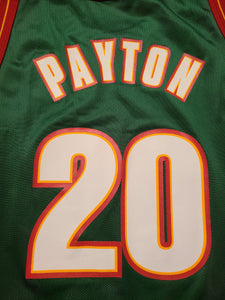 Vintage Mens Champion Seattle Supersonics Gary Payton Jersey Size 48-Green