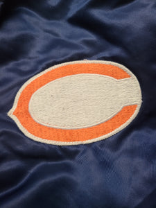 Vintage Mens Shain Chicago Bears Button Up Jacket Size Large-Navy