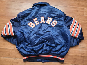 Vintage Mens Shain Chicago Bears Button Up Jacket Size Large-Navy
