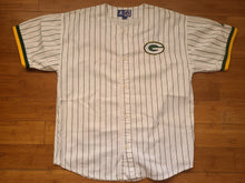 Load image into Gallery viewer, Vintage Mens Starter Green Bay Packers Pinstripe Jersey Size Large-White