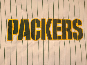 Vintage Mens Starter Green Bay Packers Pinstripe Jersey Size Large-White