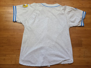 Vintage Mens Starter North Carolina Tar Heels Script Button Up Jersey Size Large-Grey