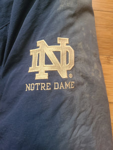 Vintage Mens Starter Notre Dame Fighting Irish Big Logo Zip Up Jacket Size Large-Navy Blue