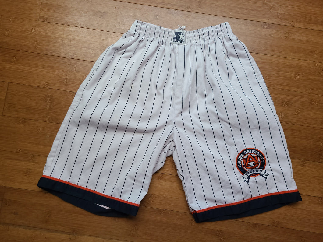 Rare Vintage Mens Starter Auburn Tigers Pinstripe Shorts Size Large-White