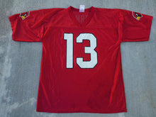 Load image into Gallery viewer, Vintage Mens NFL Arizona Cardinals Kurt Warner Jersey Size Large-Red