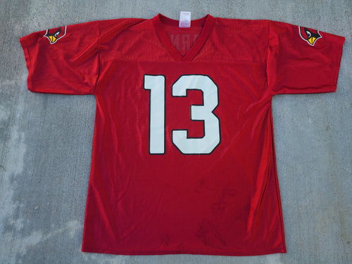 Vintage Mens NFL Arizona Cardinals Kurt Warner Jersey Size Large-Red