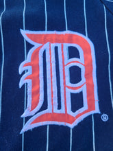 Load image into Gallery viewer, Vintage Mens Starter Detroit Tigers Pinstripe Button Up Jersey Size Large-Navy Blue