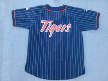 Load image into Gallery viewer, Vintage Mens Starter Detroit Tigers Pinstripe Button Up Jersey Size Large-Navy Blue