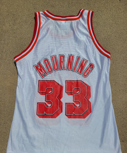 Vintage Mens Champion Miami Heat Alonzo Mourning Jersey Size 40-White