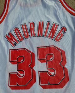 Vintage Mens Champion Miami Heat Alonzo Mourning Jersey Size 40-White