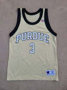 Vintage Mens Champion Purdue Boilermakers #3 Jersey Size 40-Gold