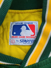 Load image into Gallery viewer, Vintage Mens Starter Oakland Athletics Satin Jacket Size Large-Green