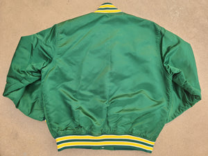 Vintage Mens Starter Oakland Athletics Satin Jacket Size Large-Green