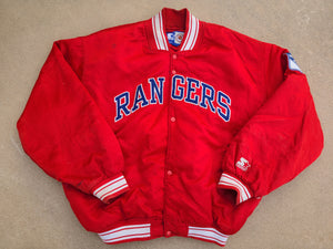Vintage Mens Starter New York Rangers Button Up Jacket Size 2XL-Red